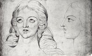 William Blake, Cabeza visionaria de Corinna la Tebana c 1820 de William Blake